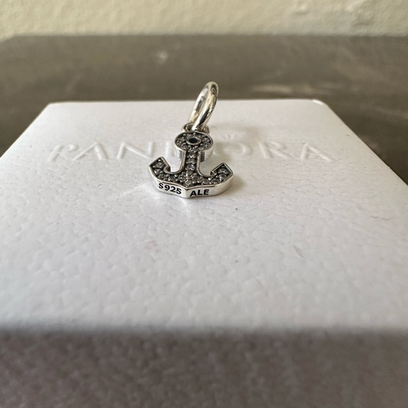 Pandora Anchor Dangle Charm 925 Ale Silver with CZ Gift Box #221 - Picture 3 of 8